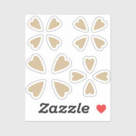 Adesivo Corações marrons Sepia