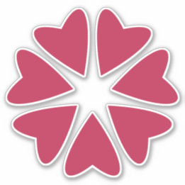 Adesivo Corações Nucleares - vermelho magenta - imagens re