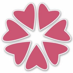 Adesivo Corações Nucleares - vermelho magenta - imagens re