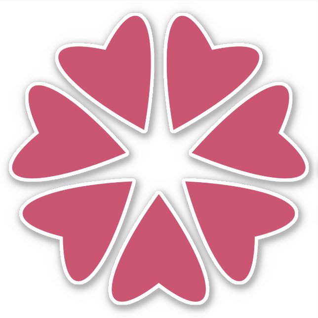 Adesivo Corações Nucleares - vermelho magenta - imagens re (Frente)