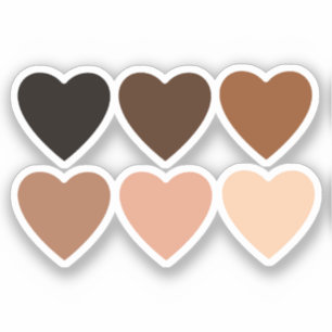 Adesivo Corações Skintone Anti-Racismo