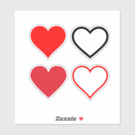 Adesivo Corações Vermelho e Negro