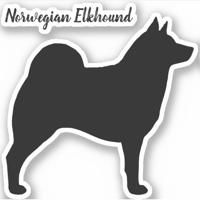 Adesivo Corante Elkhound Silhout Vinyl Sticker (Frente)