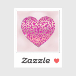 Adesivo Corazón apoyo contra el Cáncer de Mama Camiseta