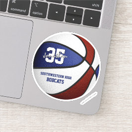 Adesivo Cores da equipe azul de basquete Maroon personaliz