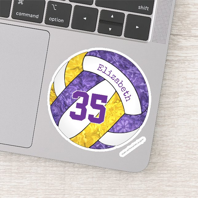 Adesivo Cores da equipe de jogadores de vôlei de ouro roxo (Detalhe)