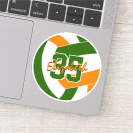 Adesivo cores da equipe de vôlei de laranja verde