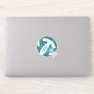 Adesivo cores da equipe de vôlei de ventre branco-teal