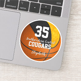 Adesivo Cores da escola de ouro negro de basquetebol