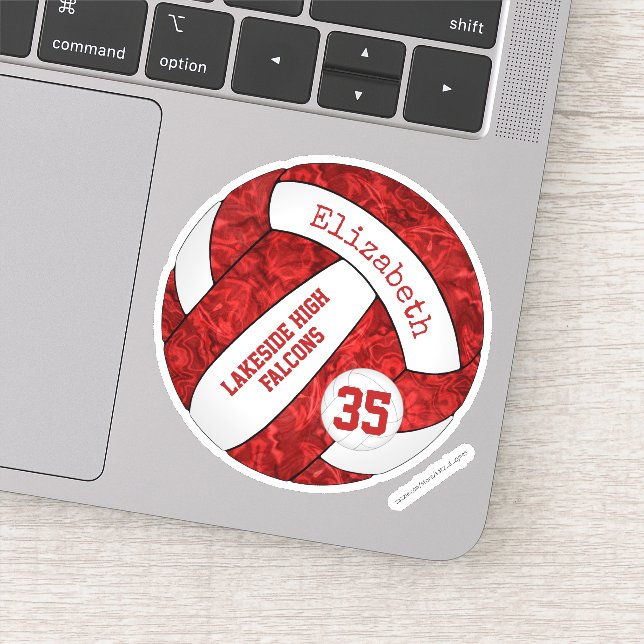 Adesivo Cores da seleção de vôlei branca-vermelha (Detalhe)