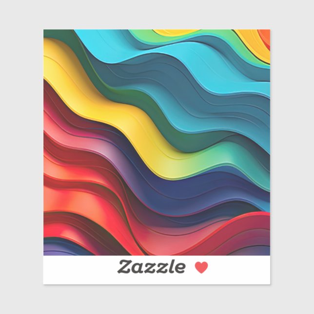 Adesivo Cores do arco-íris onduladas Vinheta-vinil com cor (Folha)