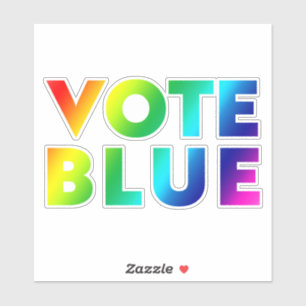 Adesivo Cores do arco-íris "Vote Blue"