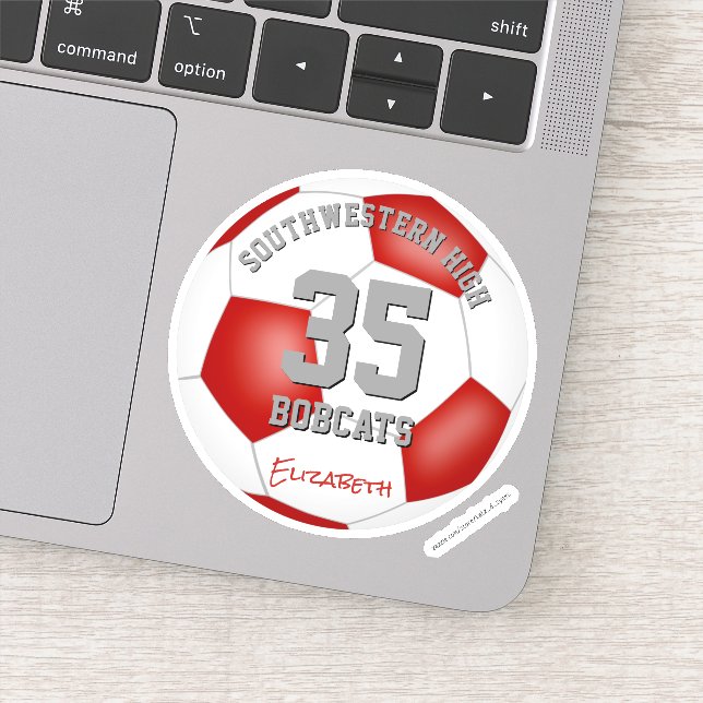 Adesivo Cores do time de futebol personalizado branco-verm (Detalhe)