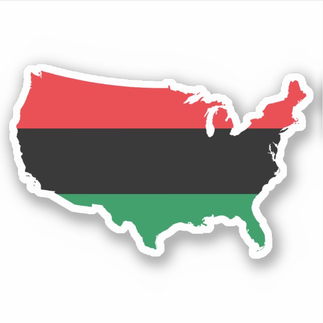 Adesivo Cores Vermelhas, Pretas e Verde - Afro-Americano (Frente)
