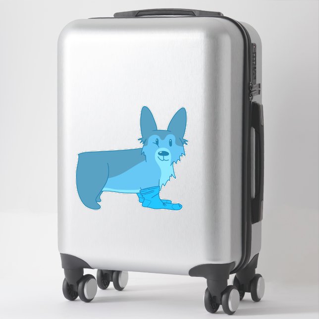 Adesivo Corgi Azul-Bonito Nas Meias (Mala)
