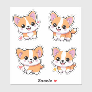 Adesivo Corgi Dog Cartoon Sticker Art
