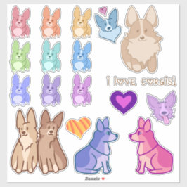 Adesivo Corgi Love Sticker Pack