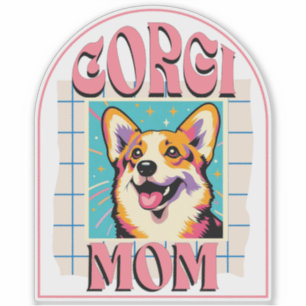 Adesivo Corgi Mãe de Cachorro Pop Art