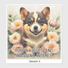 Adesivo Corgi Puppy Kisses - Dia de as mães Sticker