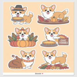 Adesivo Corgi Thanksgiving 