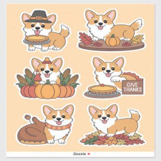Adesivo Corgi Thanksgiving