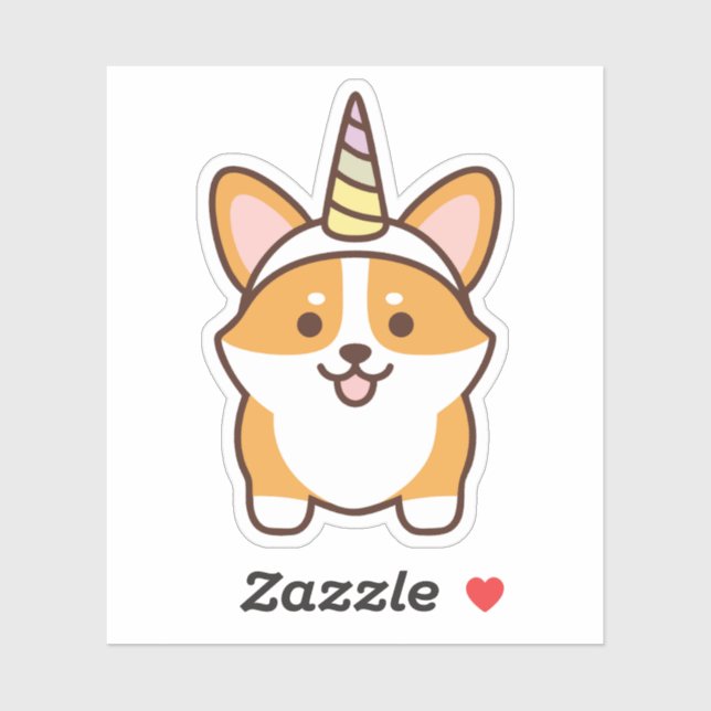 Adesivo Corgicorn (Folha)