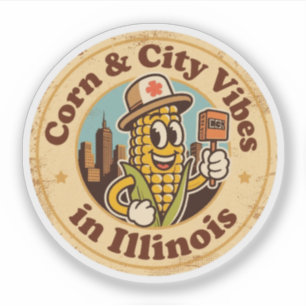Adesivo Corn Conhece City_ Illinois Vintage Trabalho de ar