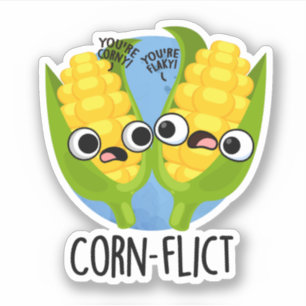 Adesivo Corn-Flict Funny Corn Pun