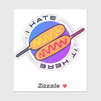 Adesivo Corndog eu odeio aqui o autocolante