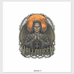 Adesivo Coroa de Asas de Demônio de Halloween Freira Lua L