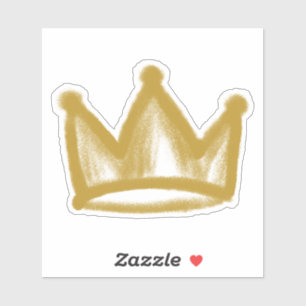 Adesivo Coroa de grafite Dourada