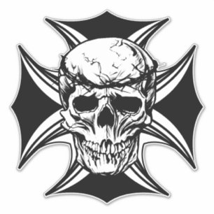 Adesivo Coroa espinheira crônica cruz gótico-biker arte