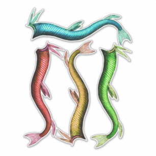 Adesivo coroa-sereia barbatanas de colagem borras