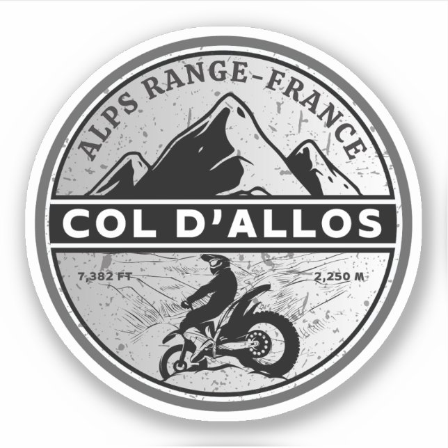Adesivo Coronel d'Allos, francês Alpes motobike Tour (Frente)