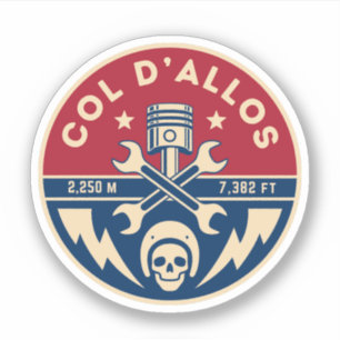 Adesivo Coronel d'Allos, francês Alpes motobike Tour