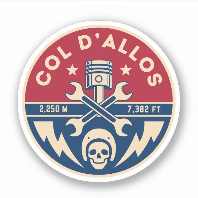 Adesivo Coronel d'Allos, francês Alpes motobike Tour (Frente)