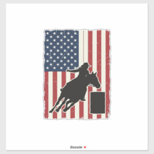Adesivo Corrida de Barril Bandeira Americana Design Vetori