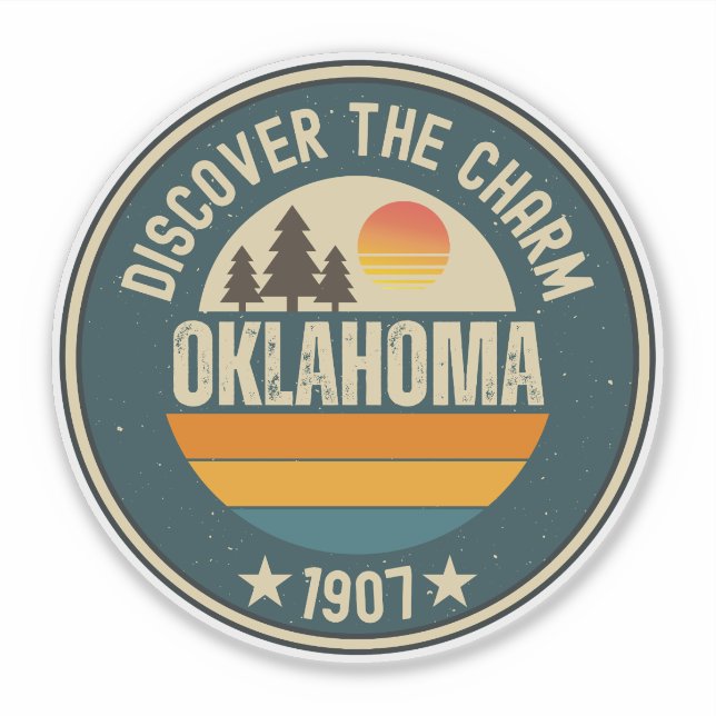 Adesivo Corrida de Terras de Oklahoma - Presente da Histór (Frente)