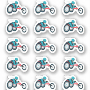 Adesivo Corrida em cadeira de rodas