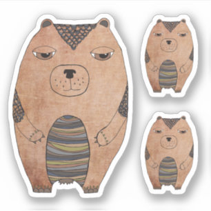 Adesivo Corte bonito da ilustração do urso de urso de