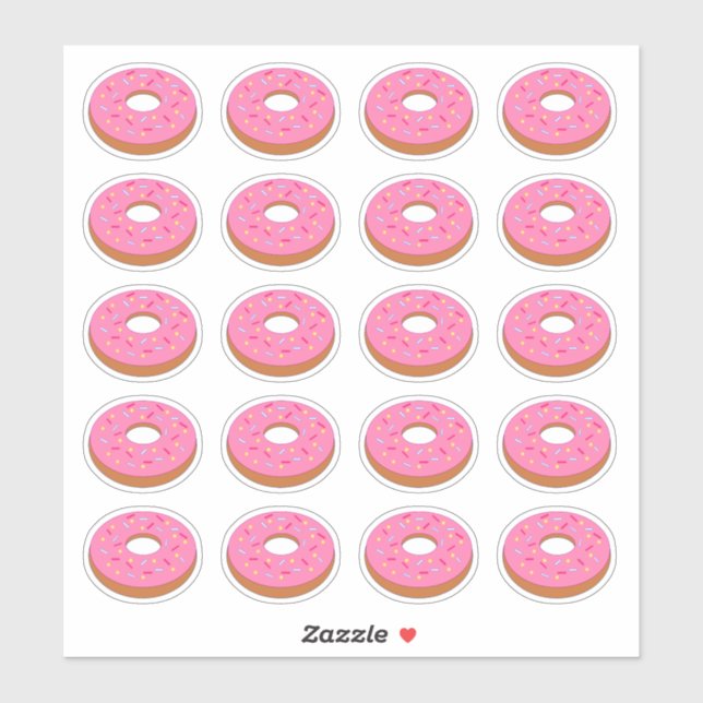 Adesivo Corte Gráfico de Rosquinha Ciada Rosa (Folha)