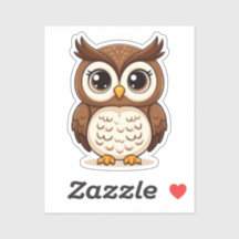 Coruja de desenho animado adorável com olhos grand