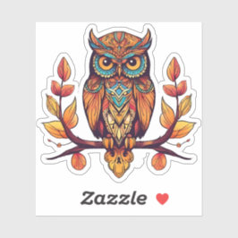 Adesivo Coruja em uma Ramificação