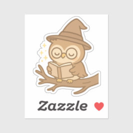 Adesivo Coruja Lendo um Livro Ortográfico