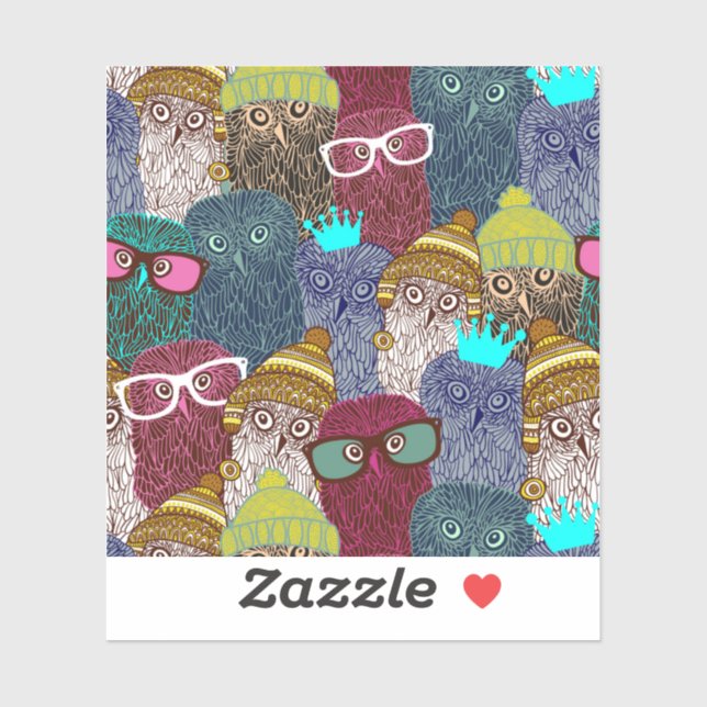 Adesivo Coruja na coroa (Folha)