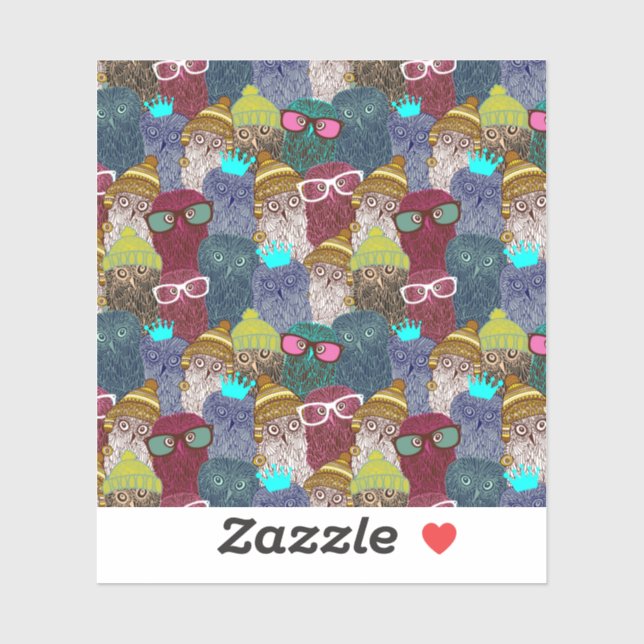 Adesivo Coruja na coroa (Folha)