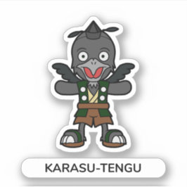 Adesivo Corvo Japonês Tengu Yokai