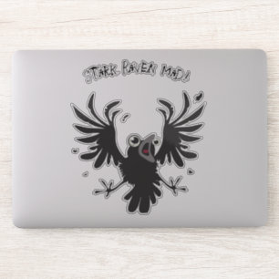 Adesivo Corvo velho louco louco de Birb do corvo austero