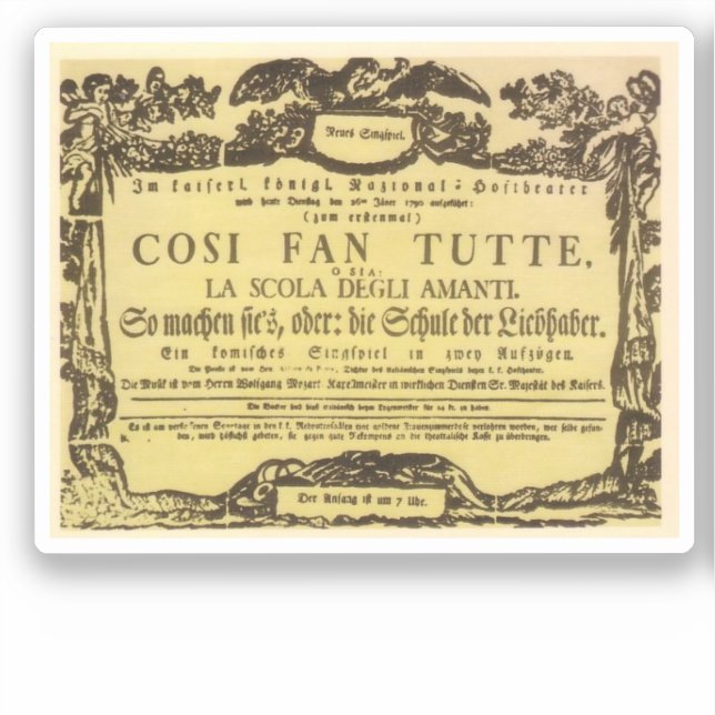 Adesivo Così Fan Tutte Playbill (Frente)
