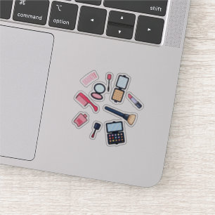 Adesivo Cosméticos / ilustração de desenho animado